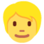 Person: blond hair Twitter/X emoji
