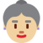 Old Woman Medium Light Skin Tone Twitter/X emoji