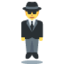 Person in suit levitating Twitter/X emoji