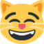 Grinning cat with smiling eyes Twitter/X emoji