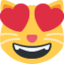 Smiling cat with heart-eyes Twitter/X emoji