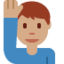 Man Raising Hand（中間の肌色） (Twitter)