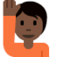 Person hebt Hand: dunkle Hautfarbe Twitter/X emoji