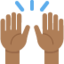 Raising Hands Twitter/X emoji
