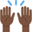 Mains levées (peau foncée) Twitter/X emoji