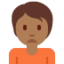 顔をしかめる人（やや暗い肌色） (Twitter)