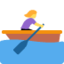 Woman rowing boat Twitter/X emoji