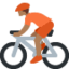 自転車に乗る人（やや暗い肌色） (Twitter)