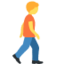 Person walking: facing right Twitter/X emoji