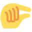 Chimduvchi qoʻl Twitter/X emoji