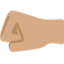 左向きこぶし（中間の肌色） (Twitter)