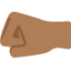 左向きこぶし（やや暗い肌色） (Twitter)