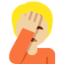 Person schlägt Stirn: Helle bis Mittlere Hautfarbe Twitter/X emoji