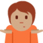 肩をすくめる人（中間の肌色） (Twitter)
