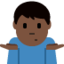 Man Shrugging（暗い肌色） (Twitter)