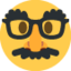 Disguised face Twitter/X emoji