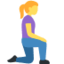 Woman kneeling: facing right Twitter/X emoji