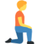 Person kneeling: facing right Twitter/X emoji