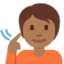 耳が聞こえない人（やや暗い肌色） (Twitter)