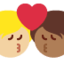 Эмодзи 🧑🏼‍❤️‍💋‍🧑🏾 Twitter.com