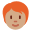 Person, Medium Skin Tone: Red Hair Twitter/X emoji