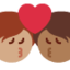 Эмодзи 🧑🏽‍❤️‍💋‍🧑🏾 Twitter.com