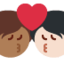 Эмодзи 🧑🏾‍❤️‍💋‍🧑🏻 Twitter.com