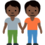 People Holding Hands: Dark Skin Tone Twitter/X emoji