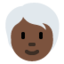 Person mit grauen Haaren: Dunkle Hautfarbe Twitter/X emoji