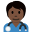 医療従事者（暗い肌色） (Twitter)