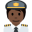 パイロット（暗い肌色） (Twitter)