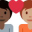 Эмодзи 🧑🏿‍❤️‍🧑🏽 Twitter.com