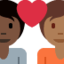 Эмодзи 🧑🏿‍❤️‍🧑🏾 Twitter.com
