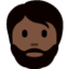 Mann mit Bart: Dunkle Hautfarbe Twitter/X emoji