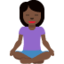 Woman in Lotus Position: Dark Skin Tone Twitter/X emoji