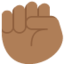 Raised Fist: Medium-Dark Skin Tone Twitter/X emoji