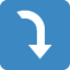 Right arrow curving down Twitter/X emoji