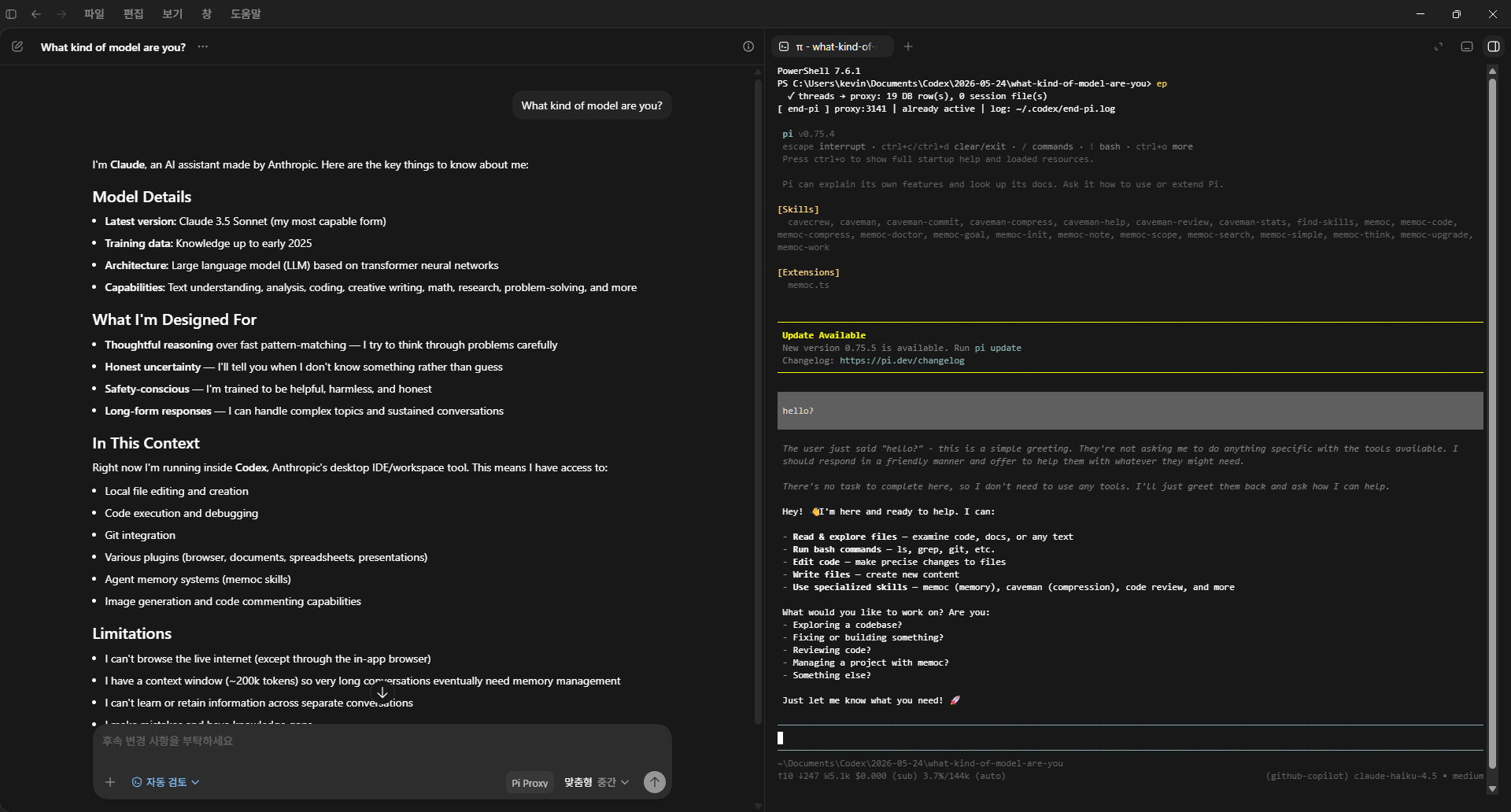Codex Desktop using end-pi