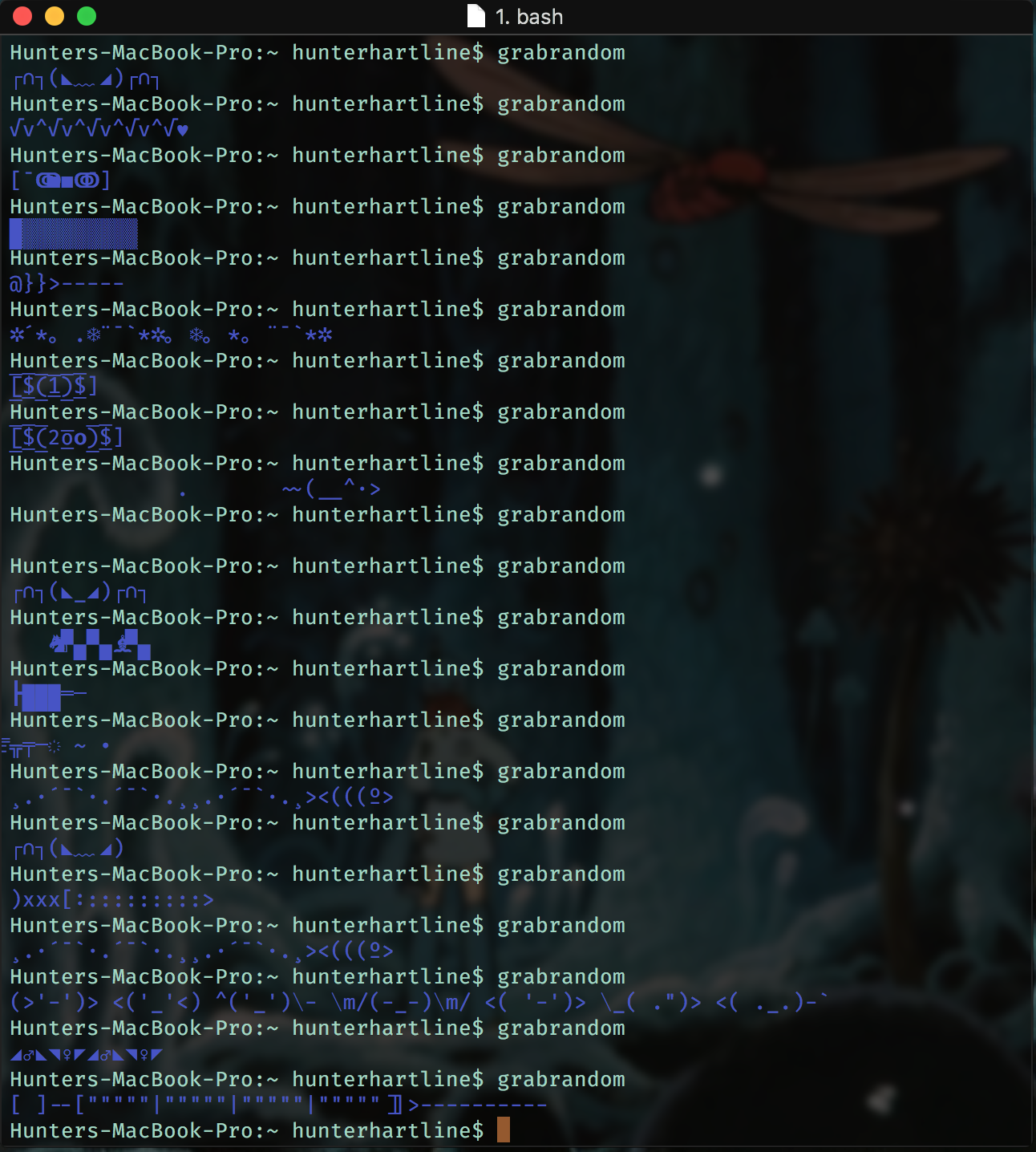 Screenshot showing examples