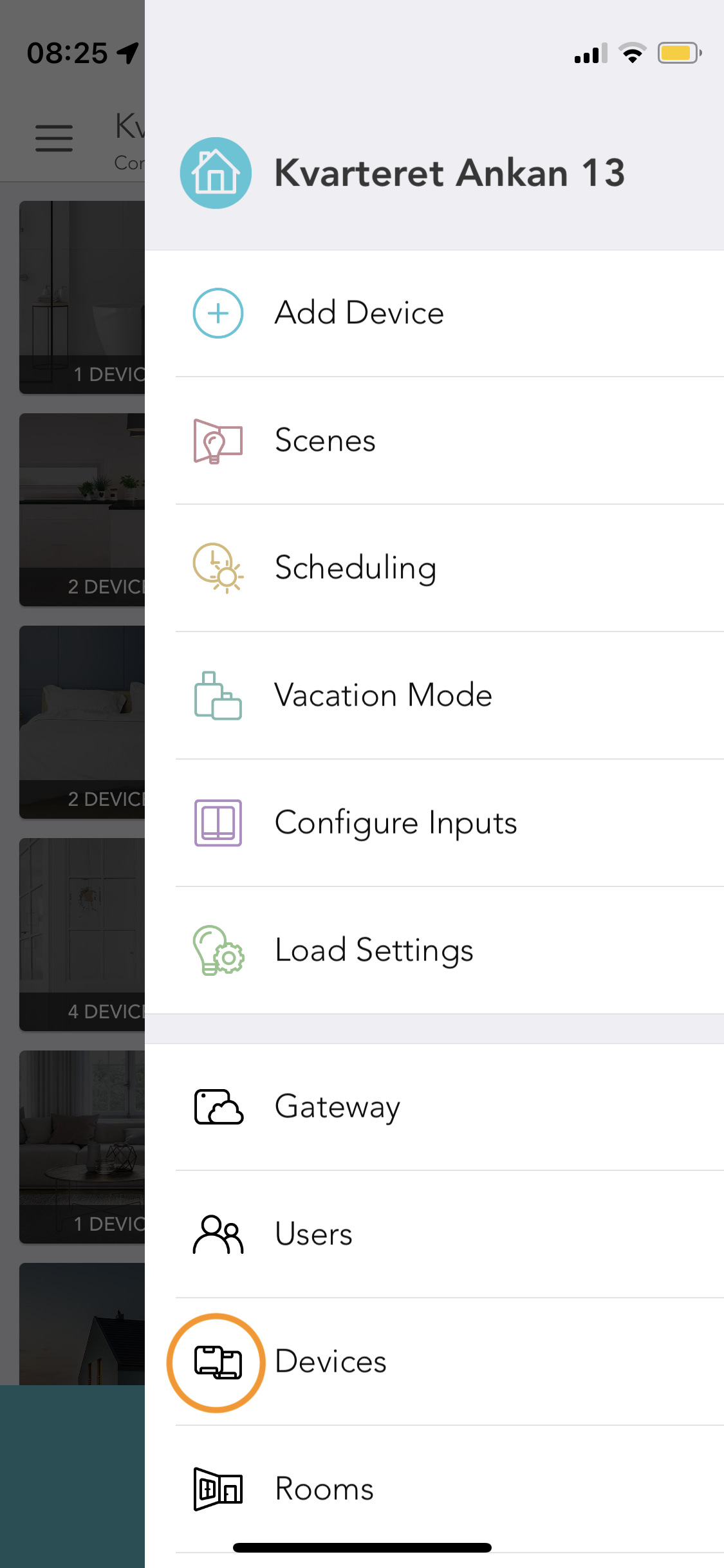 Plejd iOS app settings pane