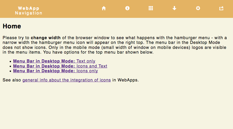 Desktop View of WebApp