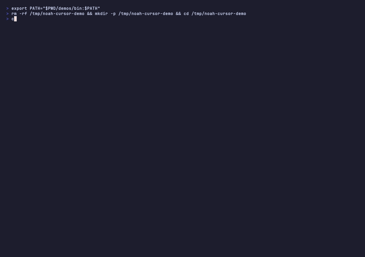 Noah Cursor CLI demo