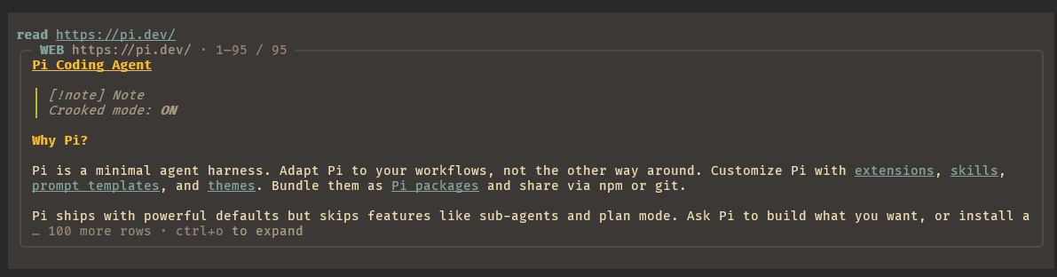 Reading a web page through the unified read interface