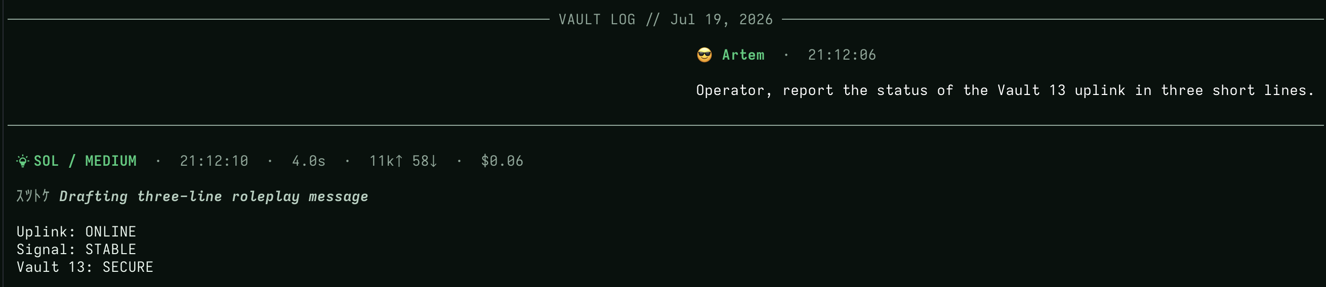 Dark terminal theme