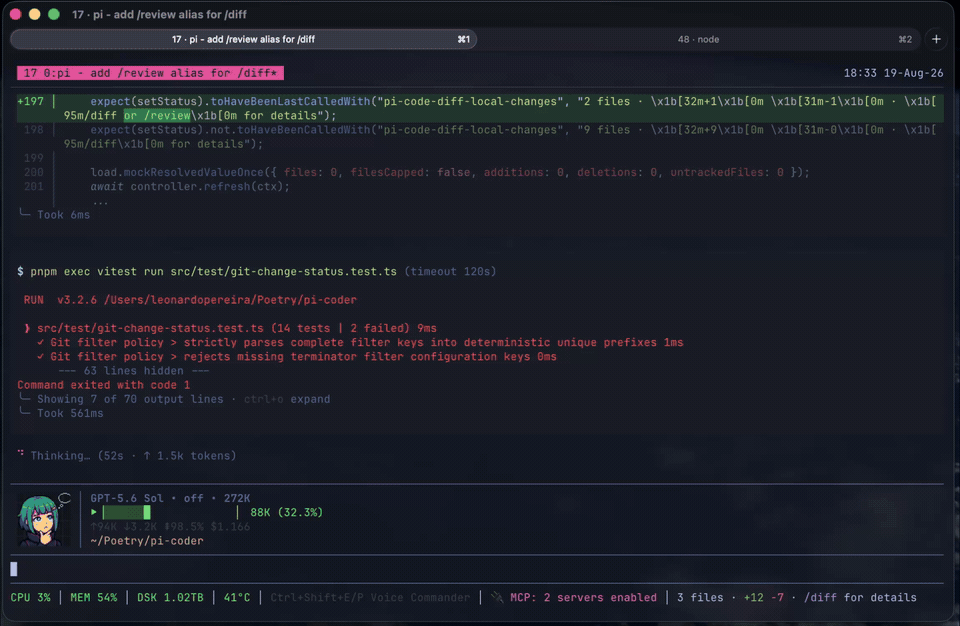 Browse and edit code with pi-coder