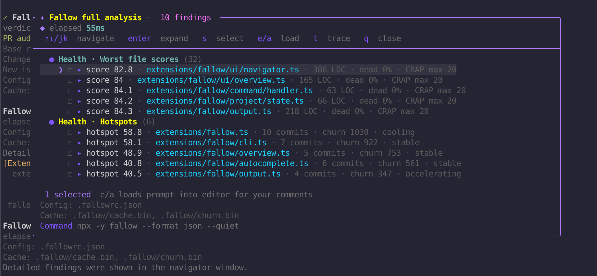 Pi Fallow project analysis