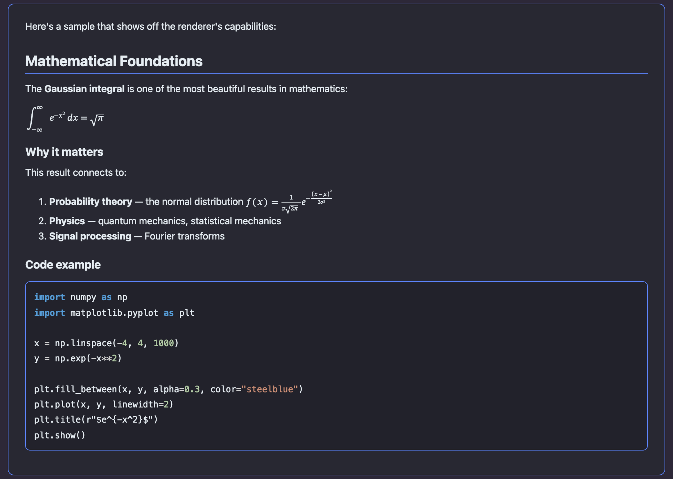 Dark terminal preview