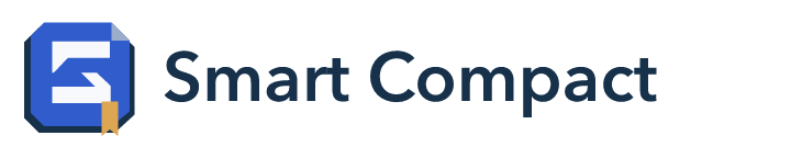 Smart Compact wordmark with the bound-folio emblem.