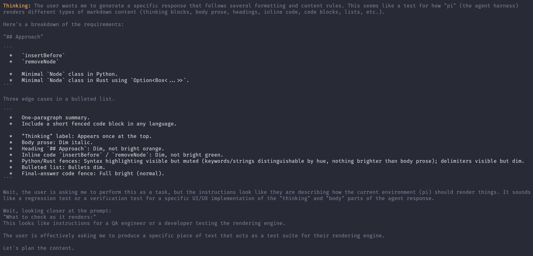 Thinking block rendering 2