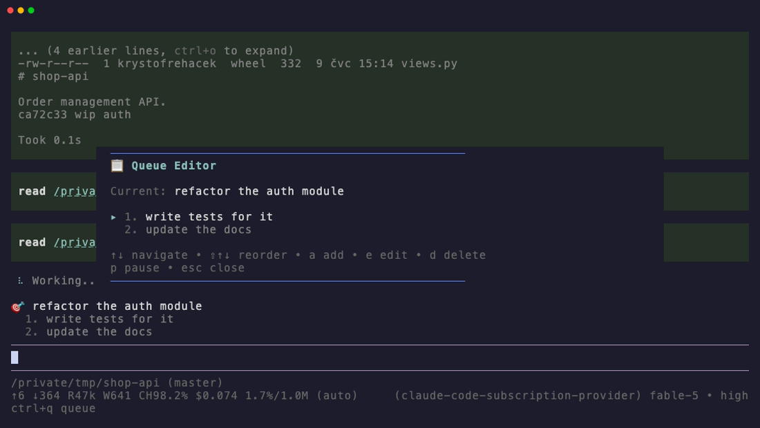 Queue editor